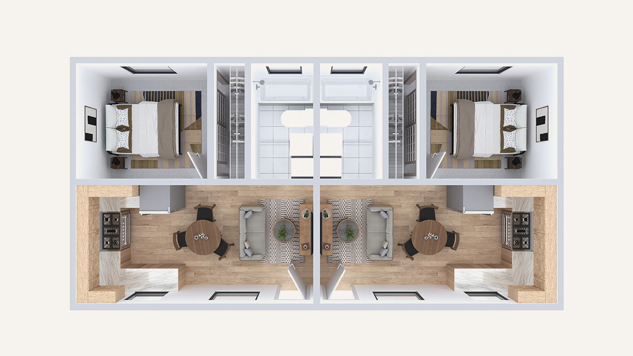 3D floor plan image of Custom Estate 800 - Duplex