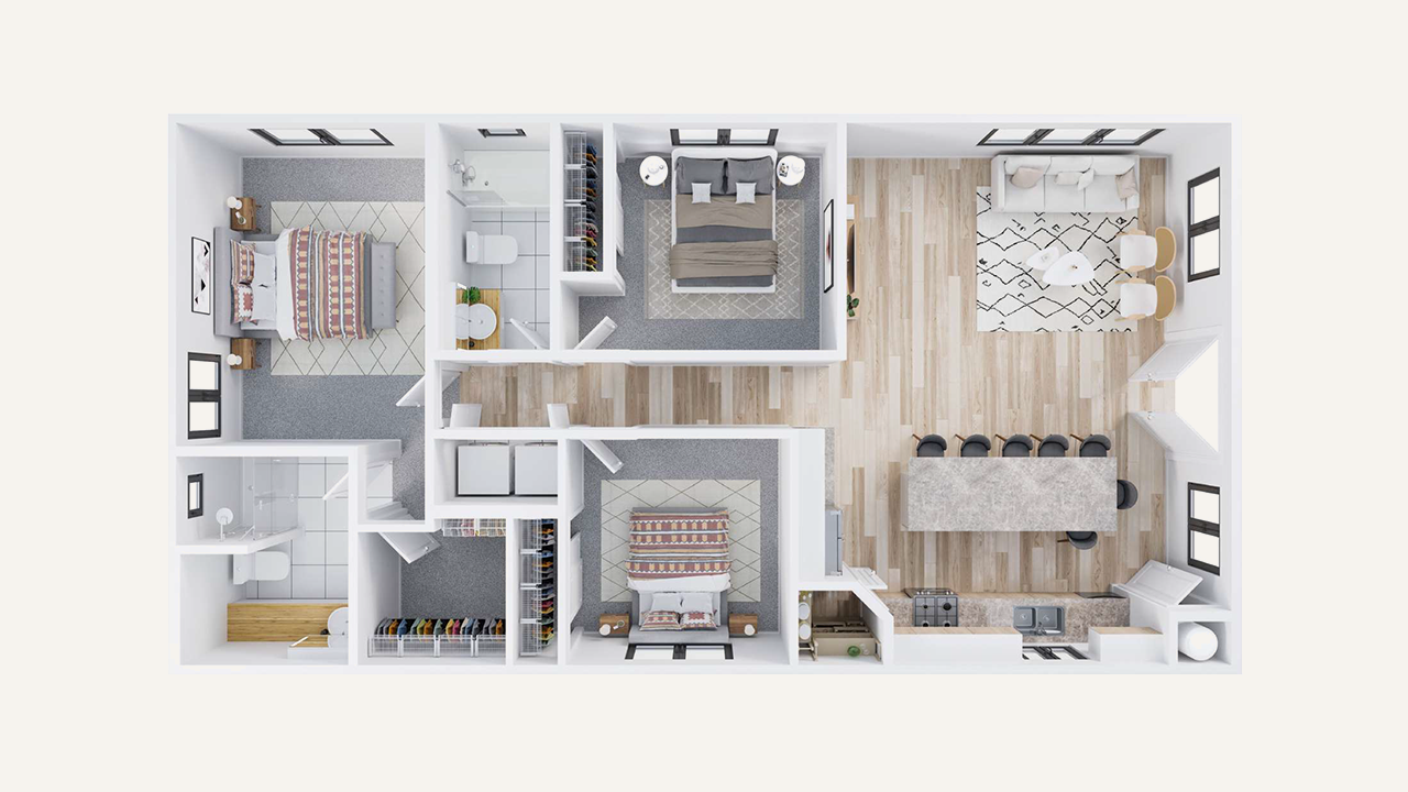 3D floor plan image of Estate 1200