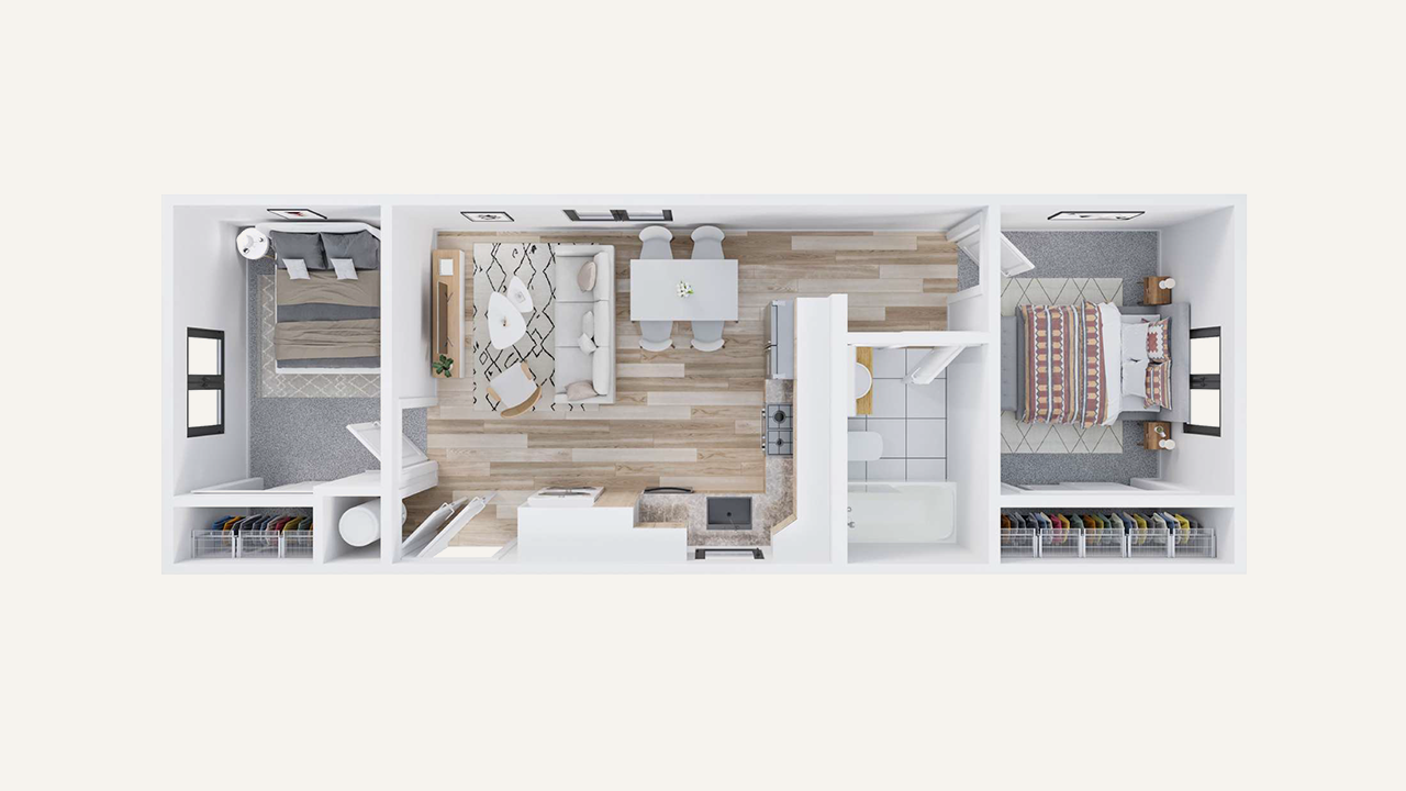 3D floor plan image of Estate 500