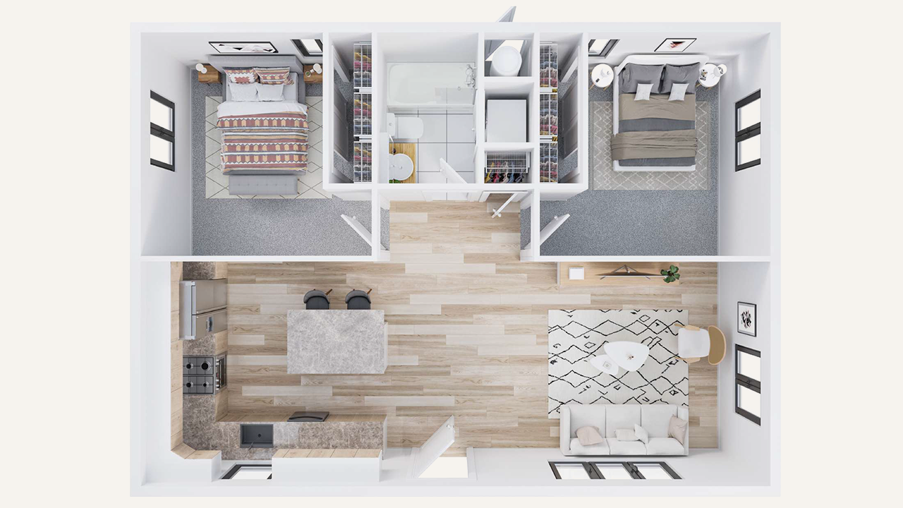 3D floor plan image of Estate 750