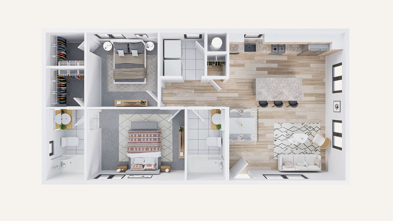 3D floor plan image of Estate 800