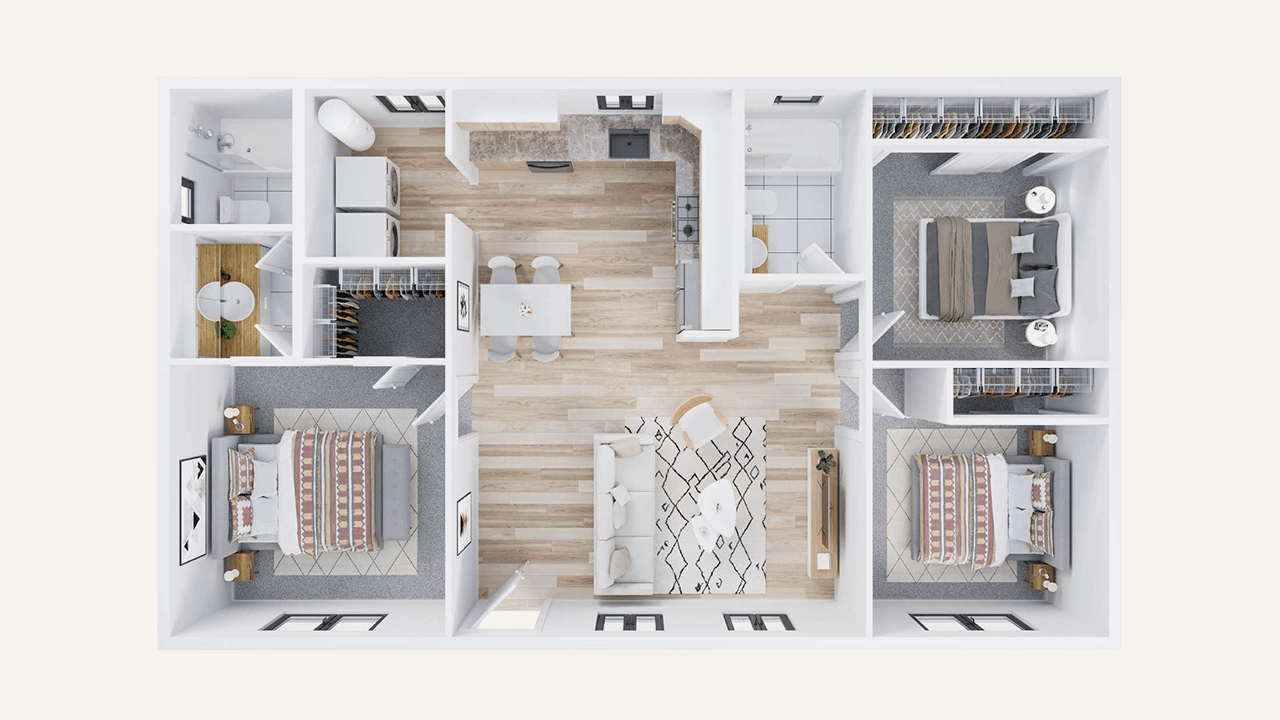 Proven ADU floor plan optimized for efficiency and livability