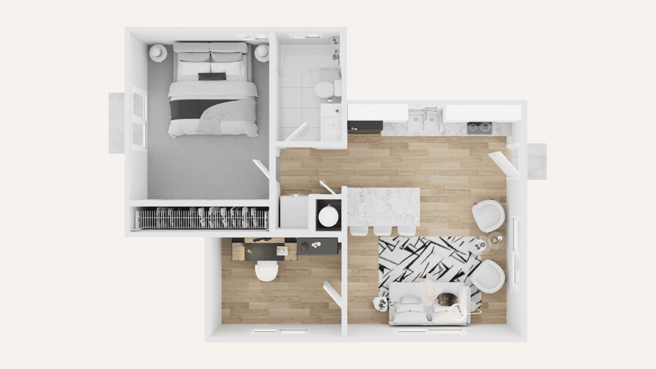 Proven ADU floor plan optimized for efficiency and livability